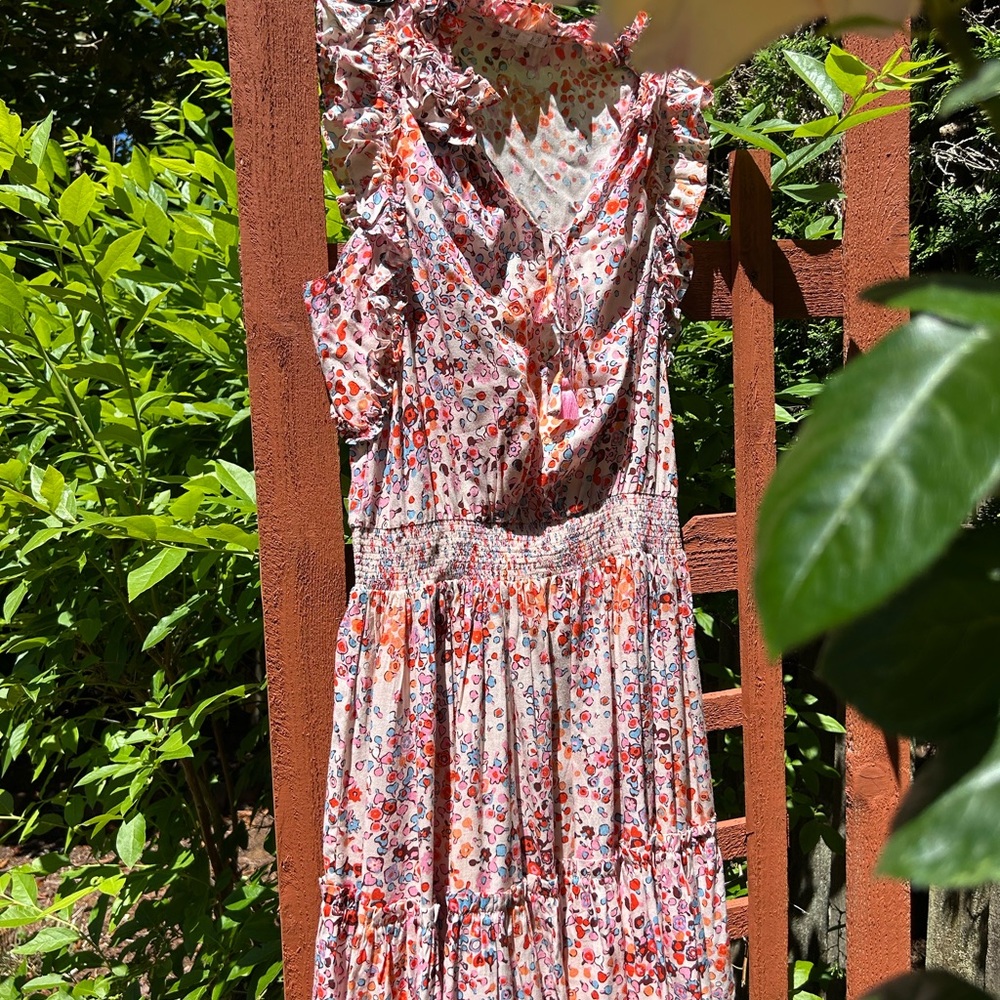Poupette St. Barth Pink and Red Pink Mini Dress